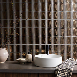 Stonehouse Studio Newham Fluted Gold Metallic Effect Wall Tiles 116 x 116mm