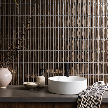 Stonehouse Studio Newham Fluted Gold Metallic Effect Wall Tiles 116 x 116mm