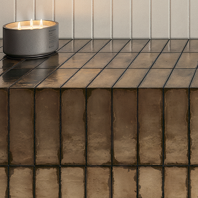 Newham Gold Metallic Effect Wall Tiles 37 x 116mm