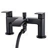 Nexus Matt Black Modern Bath Shower Mixer with Shower Kit