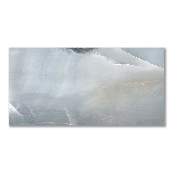 Nicoletta Blue Polished Onyx Marble Effect Wall & Floor Tiles - 300 x 600mm