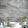 Nicoletta Blue Polished Onyx Marble Effect Wall & Floor Tiles 300 x 600mm
