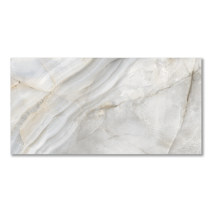 Nicoletta Large Format Pearl Polished Onyx Marble Effect Wall & Floor Tiles - 600 x 1200mm