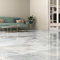 Nicoletta Large Format Pearl Polished Onyx Marble Effect Wall & Floor Tiles - 600 x 1200mm