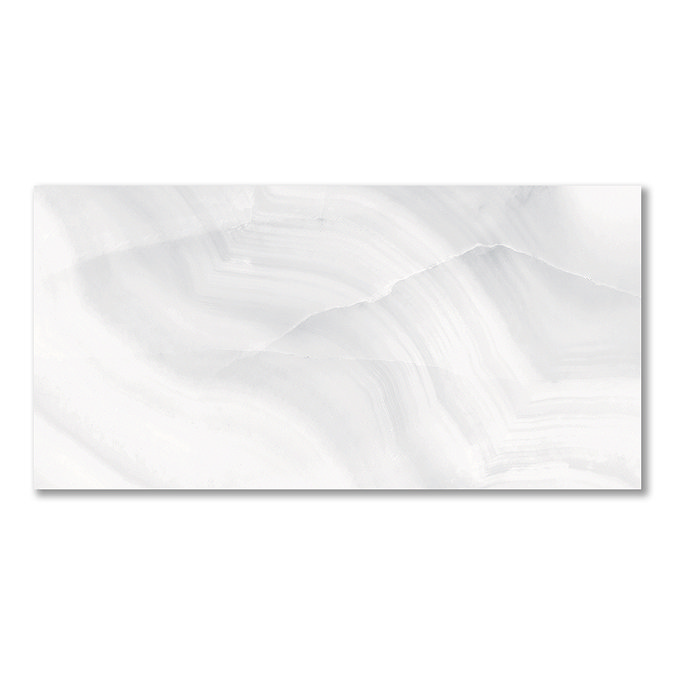 Nicoletta Large Format White Polished Onyx Marble Effect Wall & Floor Tiles - 600 x 1200mm