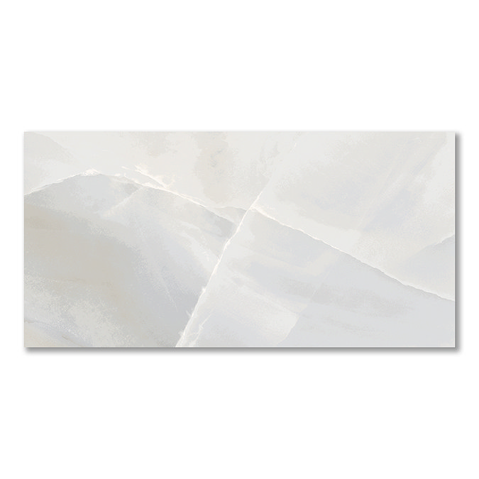 Nicoletta Pearl Polished Onyx Marble Effect Wall & Floor Tiles - 300 x 600mm