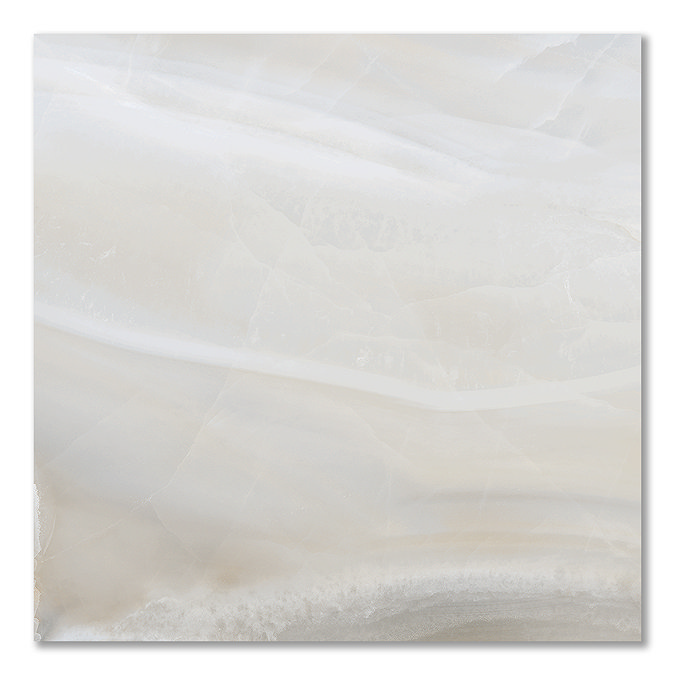 Nicoletta Pearl Polished Onyx Marble Effect Wall & Floor Tiles - 600 x 600mm
