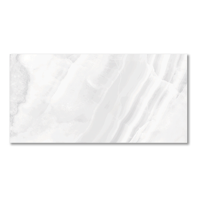 Nicoletta White Polished Onyx Marble Effect Wall & Floor Tiles - 300 x 600mm