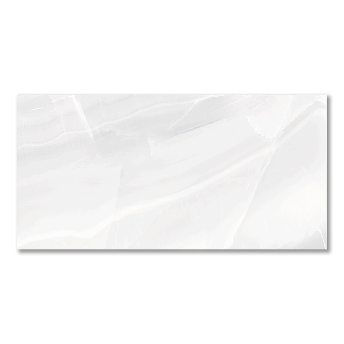 Nicoletta White Polished Onyx Marble Effect Wall & Floor Tiles - 300 x 600mm