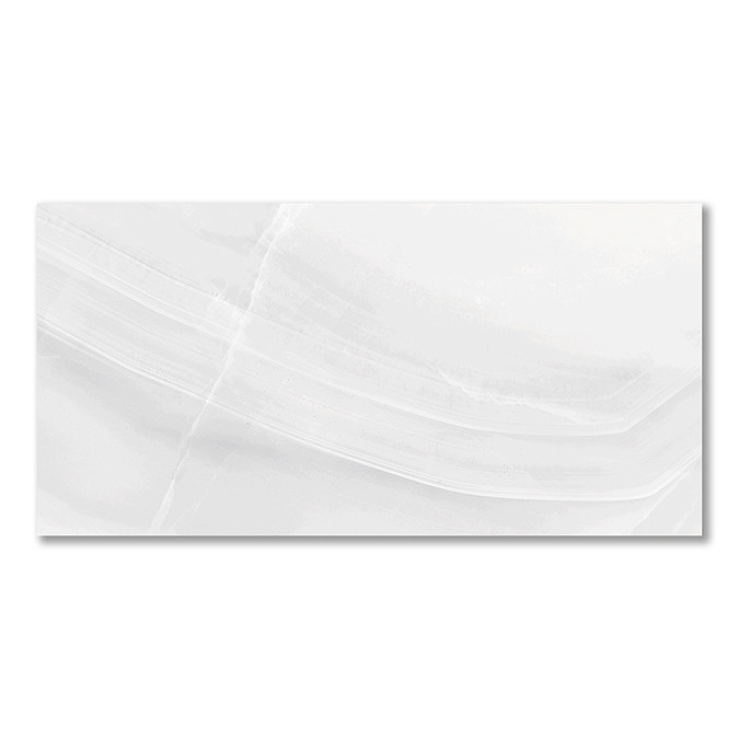 Nicoletta White Polished Onyx Marble Effect Wall & Floor Tiles - 300 x 600mm