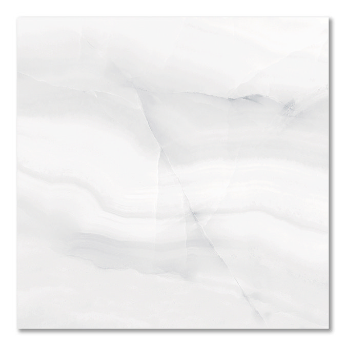 Nicoletta White Polished Onyx Marble Effect Wall & Floor Tiles - 600 x 600mm