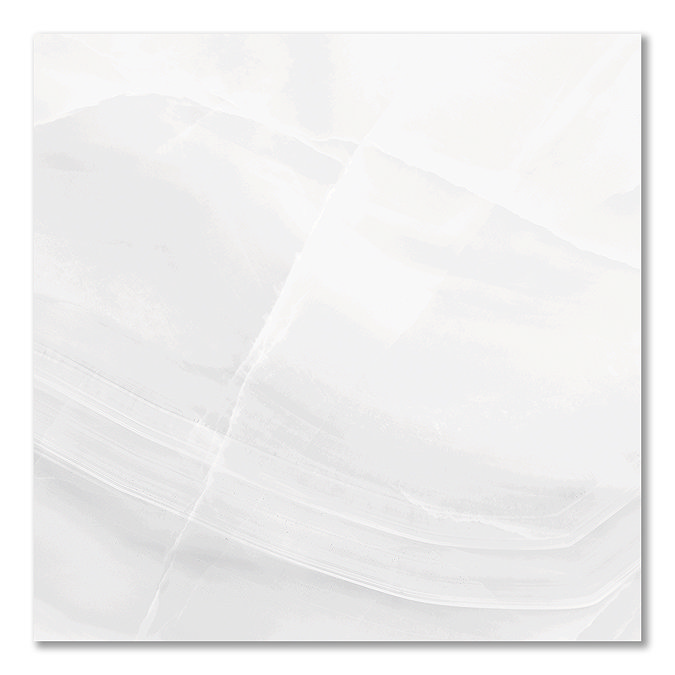 Nicoletta White Polished Onyx Marble Effect Wall & Floor Tiles - 600 x 600mm