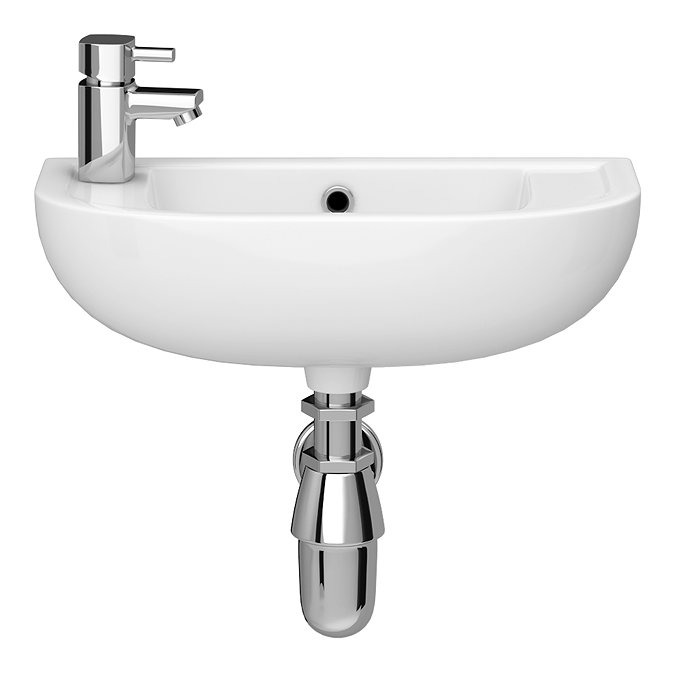 Nile Compact 455 x 205mm Wall Hung Cloakroom Basin