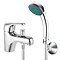 Nola Modern Single Tap Hole Bath Shower Mixer inc. Shower Kit - Chrome Large Image