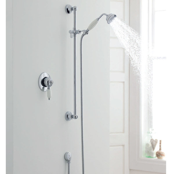 Ultra Nostalgic Manual Shower Valve w/ Slider Rail Kit - Chrome Profile Large Image