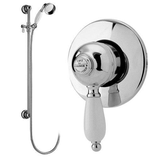 Ultra Nostalgic Manual Shower Valve w/ Slider Rail Kit - Chrome Large Image