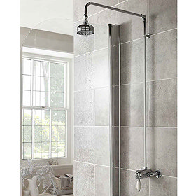 Ultra Nostalgic Manual Shower Valve + Rigid Riser Kit - Chrome Large Image