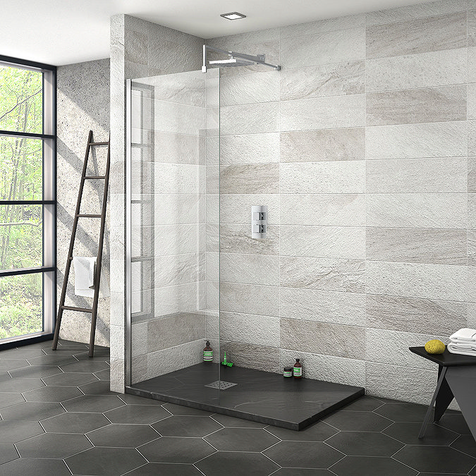 Nova 1200 x 800 Wet Room (700mm Screen + Slate Effect Tray)