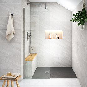 Nova 1200 x 900 Wet Room (700mm Screen + Slate Effect Tray)