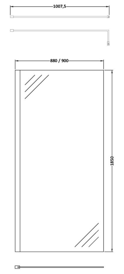 Nova 1400 x 800 Wet Room (inc. Screen, Side Panel + Return Panel with Slate Effect Tray)