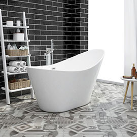 Nova 1570 Modern Small Free Standing Slipper Bath Medium Image