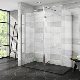 Nova 1600 x 800 Wet Room (Inc. Screen, Side Panel + Return Panel with Slate Effect Tray) Large Image
