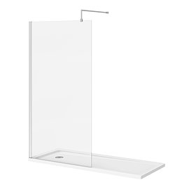 Nova 1700 x 700 Bath Replacement Wet Room (1000mm Chrome Screen w. Tray) Large Image