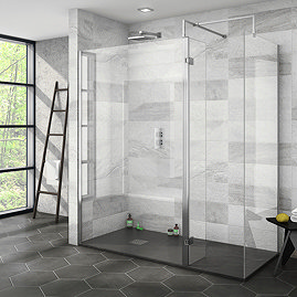 Nova 1700 x 800 Wet Room (Inc. Screen, Side Panel + Return Panel with Slate Tray) Large Image