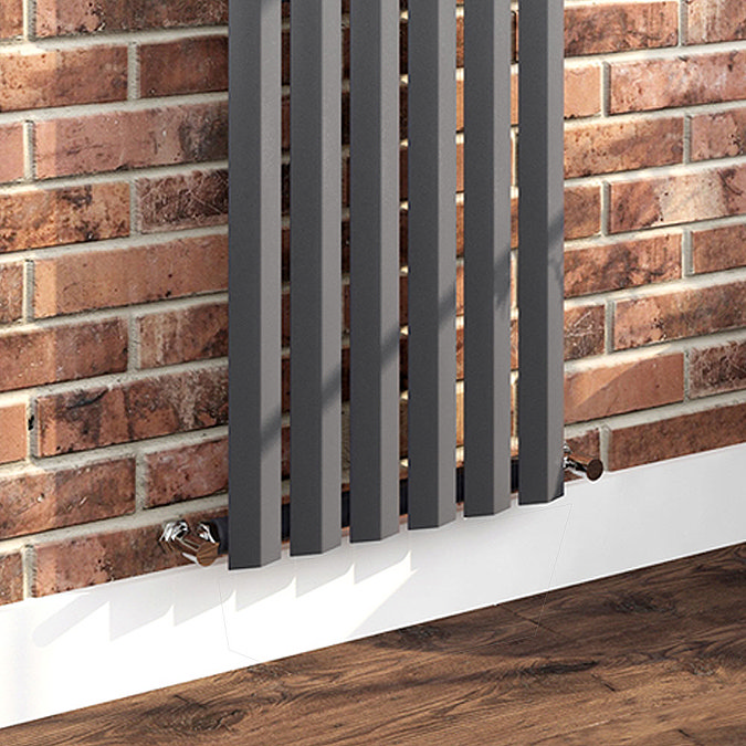 Nova 1800 x 452 Vertical Anthracite Single Panel Radiator  Profile Large Image