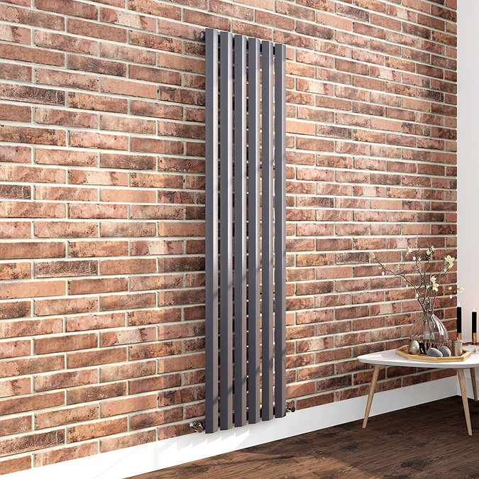 Milan 1800 x 452 Vertical Anthracite Single Panel Radiator Large Image