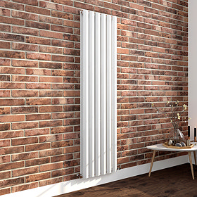 Milan 1800 x 452 Vertical White Double Panel Radiator Large Image