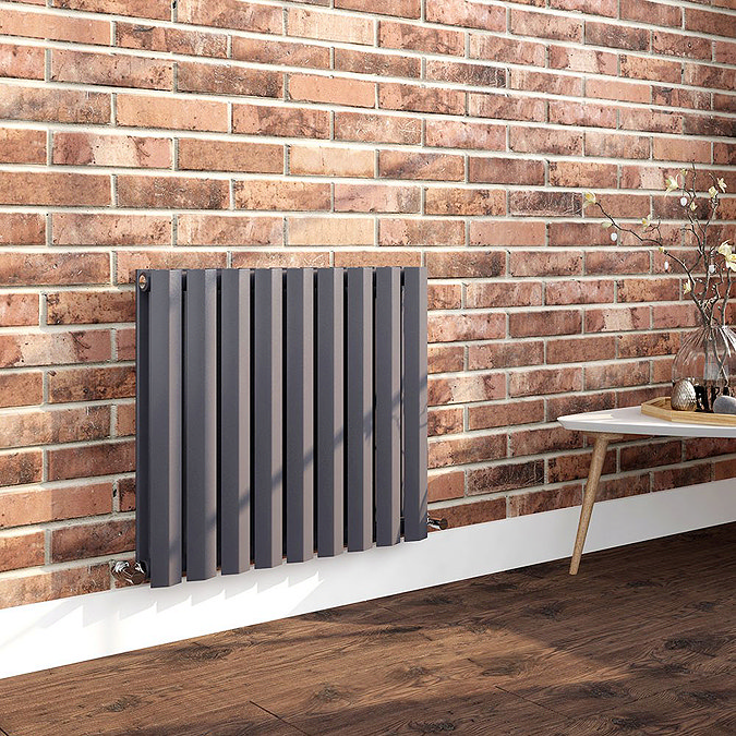 Milan 600 x 680 Horizontal Anthracite Double Panel Radiator Large Image