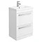 Nova 600mm Mid-Edge Basin High Gloss White Vanity Unit Large Image