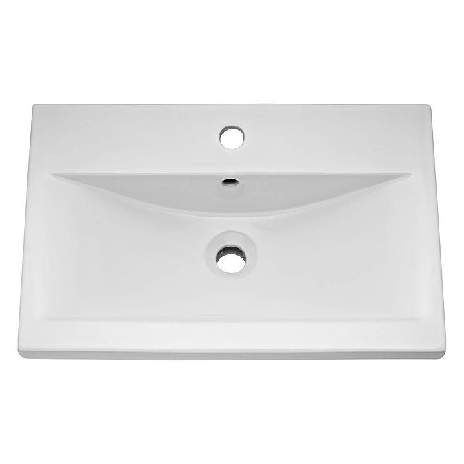 Nova 600mm Mid-Edge Basin Wall Hung High Gloss White Vanity Unit  Profile Large Image