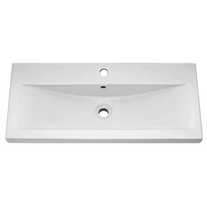 Nova 800mm Mid-Edge Basin High Gloss White Vanity Unit  Feature Large Image