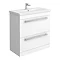 Nova 800mm Mid-Edge Basin High Gloss White Vanity Unit Large Image