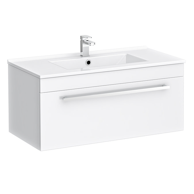 Nova 800mm Wall Hung Vanity Basin with WC Unit, Cistern & Pan Profile Large Image