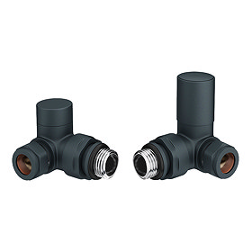 Nova Anthracite Round Corner Radiator Valves Large Image