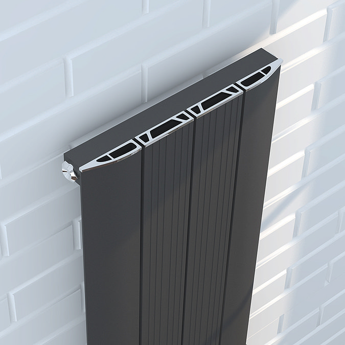 Nova Anthracite Vertical Single Panel Aluminium Radiator 1800 x 375mm (4 Section)  Profile Large Ima