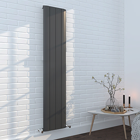 Nova Anthracite Vertical Single Panel Aluminium Radiator 1800 x 375mm (4 Section) Large Image