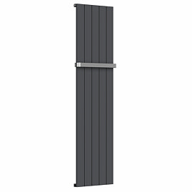 Nova Anthracite Vertical Single Panel Aluminium Radiator 1800 x 470mm (5 Section) with Rail