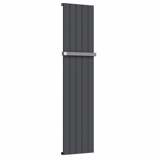 Nova Anthracite Vertical Single Panel Aluminium Radiator 1800 x 470mm (5 Section) with Rail