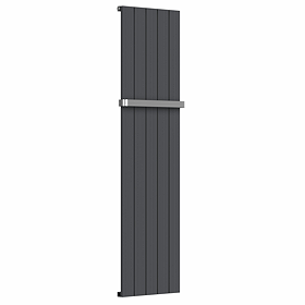 Nova Anthracite Vertical Single Panel Aluminium Radiator 1800 x 470mm (5 Section) with Rail