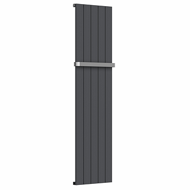 Nova Anthracite Vertical Single Panel Aluminium Radiator 1800 x 470mm (5 Section) with Rail