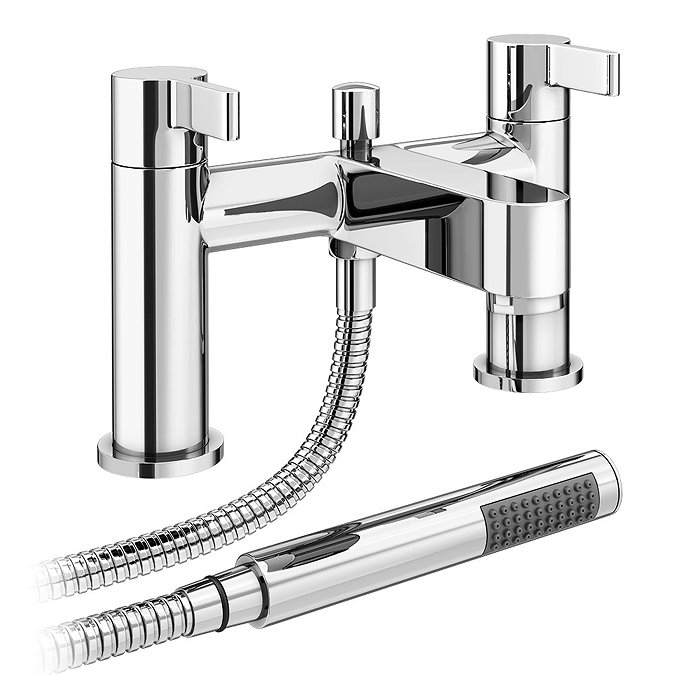 Nova Bath Shower Mixer Taps with Shower Kit - Chrome Large Image