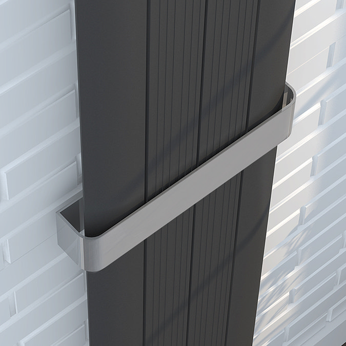 Nova Chrome Towel Bar Rail for 4 Section Single Panel Aluminium Radiators Large Image