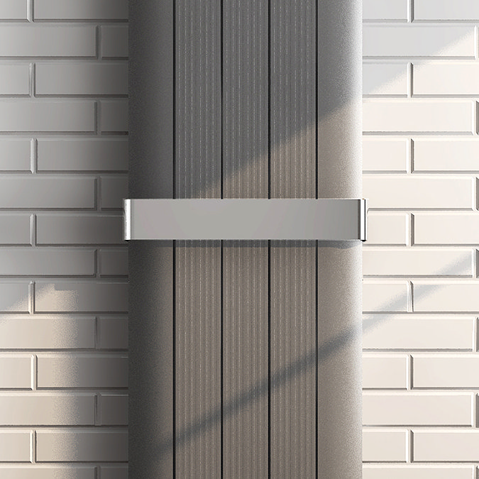 Nova Chrome Towel Bar Rail for 5 Section Double Panel Aluminium Radiators  Profile Large Image