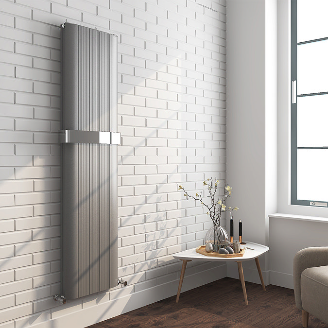 Nova Chrome Towel Bar Rail for 5 Section Double Panel Aluminium Radiators  Feature Large Image