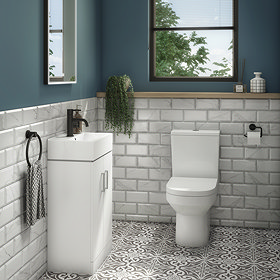 Nova Small Cloakroom Suite - Gloss White Large Image