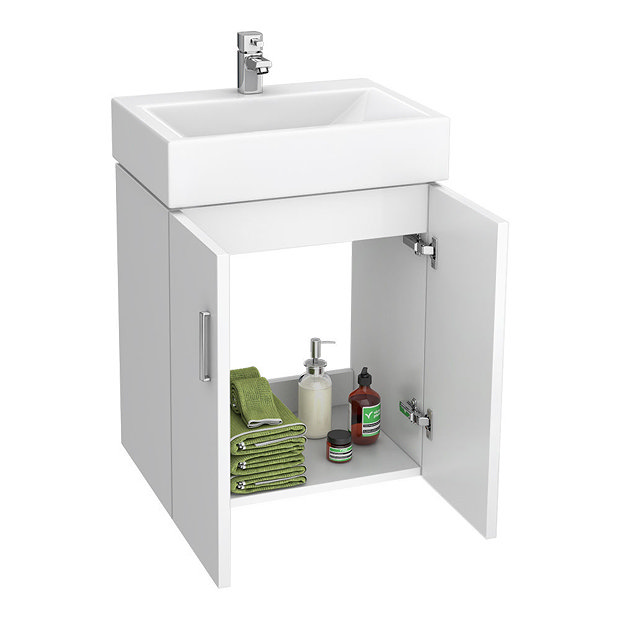 Nova Cloakroom Suite (Wall Hung Basin Unit + Close Coupled Toilet)  Newest Large Image